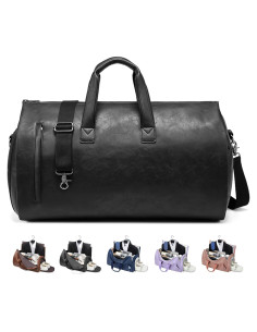 Bolsa de Ropa Convertible Wymulot 50L Negra con Compartimento para Zapatos