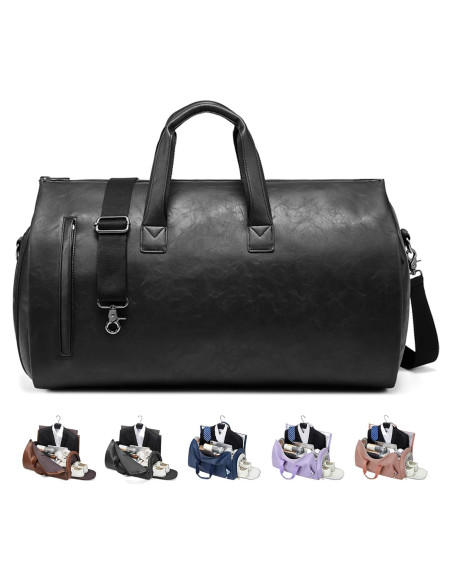 Bolsa de Ropa Convertible Wymulot 50L Negra con Compartimento para Zapatos