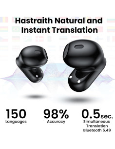 Auriculares Traductores TWS AI 3-en-1 Negro - 139 Idiomas 2