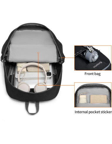 Mochila Plegable Ligera 35L - Resistente al Agua Negro