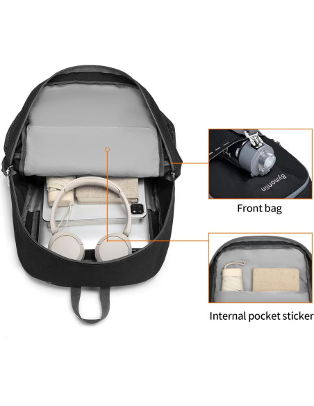 Mochila Plegable Ligera 35L - Resistente al Agua Negro