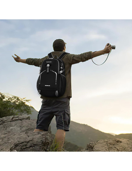 Mochila Plegable Ligera 35L - Resistente al Agua Negro