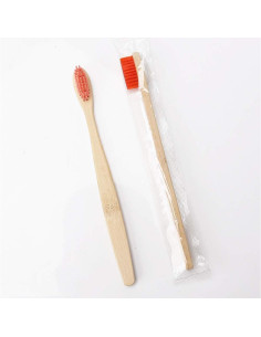 Cepillo de Dientes de Bambú Magik 10 Pcs Orgánico Rojo 2