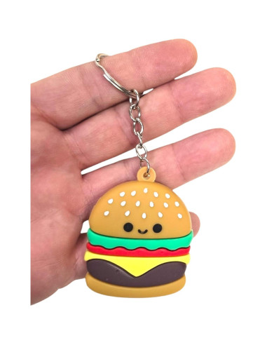 Llaveros Miniatura de Comida Rápida - Paquete de 6 Goma