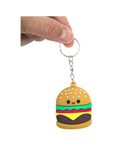 Llaveros Miniatura de Comida Rápida - Paquete de 6 Goma