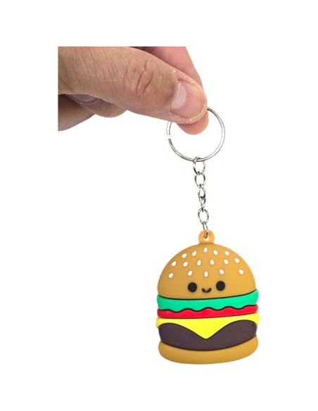 Llaveros Miniatura de Comida Rápida - Paquete de 6 Goma