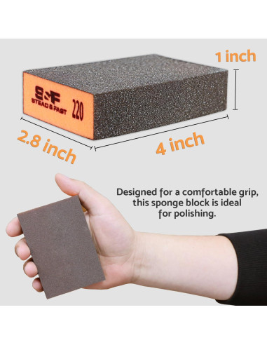 Esponjas de Lijado 220 Granos S&F STEAD & FAST - 4 Pcs