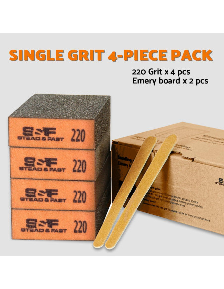 Esponjas de Lijado 220 Granos S&F STEAD & FAST - 4 Pcs