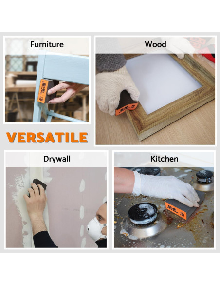 Esponjas de Lijado 220 Granos S&F STEAD & FAST - 4 Pcs