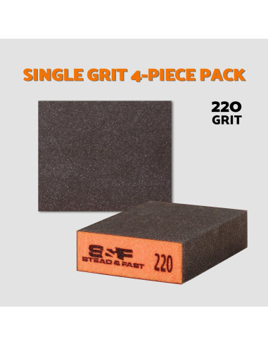 Esponjas de Lijado 220 Granos S&F STEAD & FAST - 4 Pcs