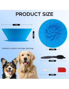 Tazón de Lamer para Perros BZERGTT - Silicona Antideslizante 19cm 2