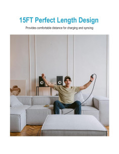 Cable Micro USB DEEGO 4.57m Carga Rápida Compatible PS4 2