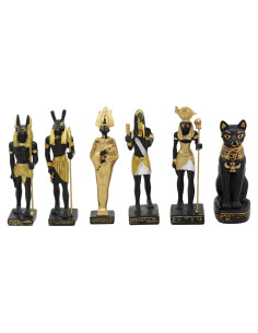 Conjunto 6 Figuras Miniatura Dioses Egipcios Ebros Gift 8.26 cm