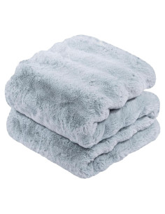 Manta de piel sintética Touchat 127x152 cm azul pesada