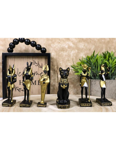 Conjunto 6 Figuras Miniatura Dioses Egipcios Ebros Gift 8.26 cm