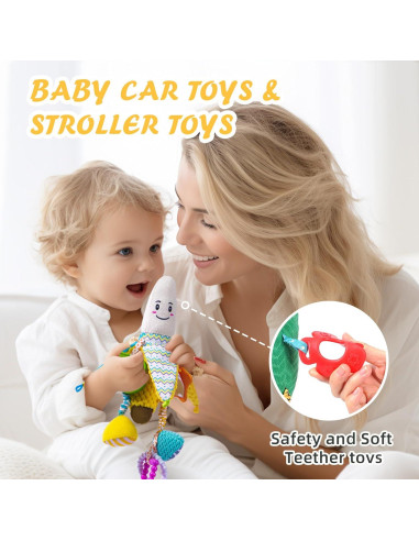 Sonajero Musical Jollybaby Plátano para Silla de Auto Bebé