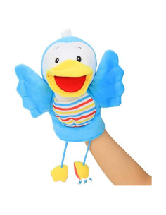 Títere de Mano Pájaro Azul Hopearl 40 cm Juguete Interactivo