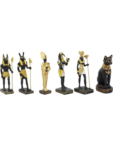 Conjunto 6 Figuras Miniatura Dioses Egipcios Ebros Gift 8.26 cm