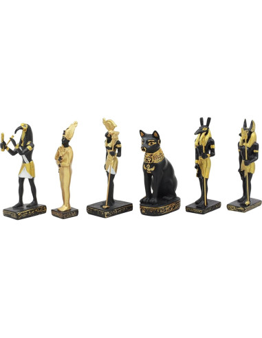 Conjunto 6 Figuras Miniatura Dioses Egipcios Ebros Gift 8.26 cm