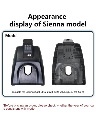 Cámara Dash 4K Mangoal para Toyota Sienna 2021-2025, WiFi