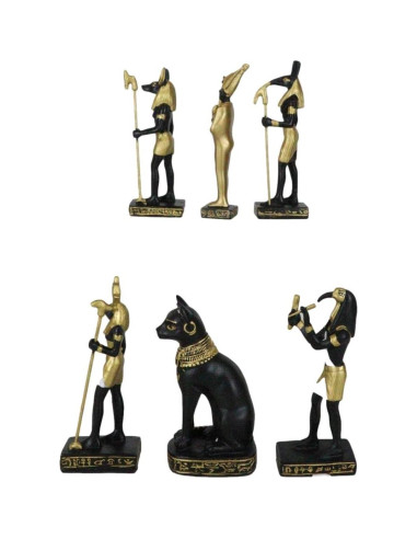 Conjunto 6 Figuras Miniatura Dioses Egipcios Ebros Gift 8.26 cm