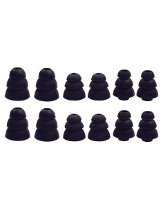 Puntas de oído de triple flanja Motanar - 6 pares S/M/L