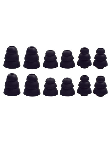 Puntas de oído de triple flanja Motanar - 6 pares S/M/L