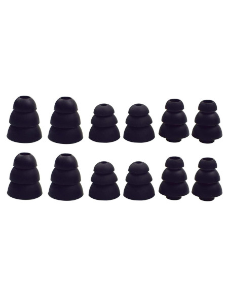 Puntas de oído de triple flanja Motanar - 6 pares S/M/L