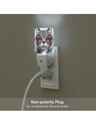 Luz Nocturna Enchufable Gato Gris FSHVQKD 11.5x7.5x5.4cm