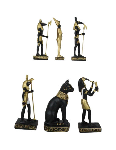 Conjunto 6 Figuras Miniatura Dioses Egipcios Ebros Gift 8.26 cm