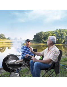 Leonyo 2 Sillas de Camping Plegables y Mesa Portátil Negra 2