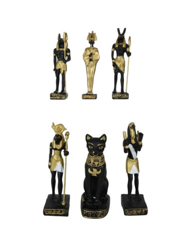 Conjunto 6 Figuras Miniatura Dioses Egipcios Ebros Gift 8.26 cm