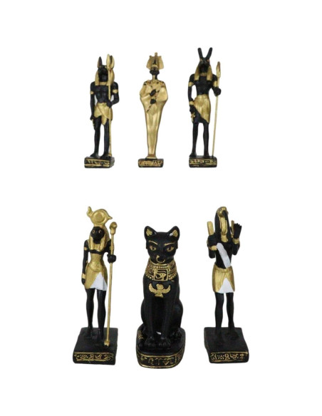 Conjunto 6 Figuras Miniatura Dioses Egipcios Ebros Gift 8.26 cm