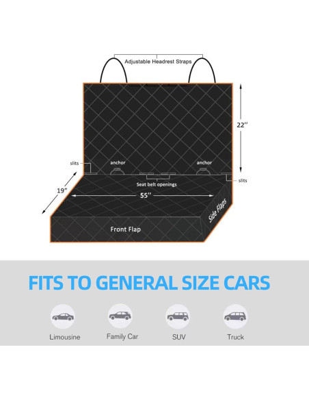 Funda de Asiento para Perros Popbark - Impermeable 124x140 cm