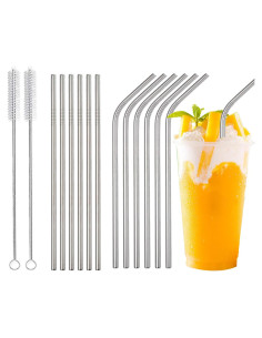 Paquete de 12 Pajitas Reutilizables Scent Time Acero Inoxidable