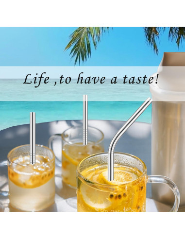 Paquete de 12 Pajitas Reutilizables Scent Time Acero Inoxidable