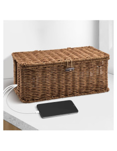 Caja Organizadora de Cables Konosnd - Marrón, 30.48x12.7x12.7 cm