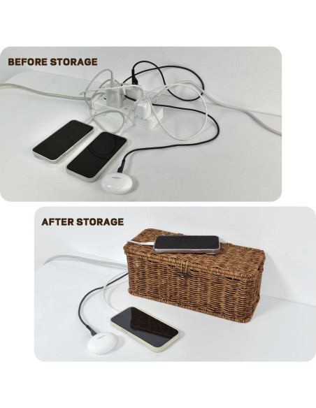 Caja Organizadora de Cables Konosnd - Marrón, 30.48x12.7x12.7 cm