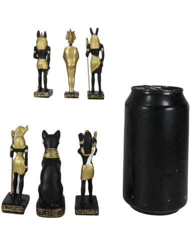 Conjunto 6 Figuras Miniatura Dioses Egipcios Ebros Gift 8.26 cm