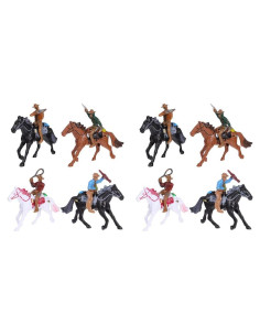 Juego de 8 Figuras de Indios a Caballo NUOBESTY 11x7cm