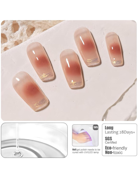 Esmalte de Uñas en Gel Vishine 16ml - 2 Pcs Floral Acuarela