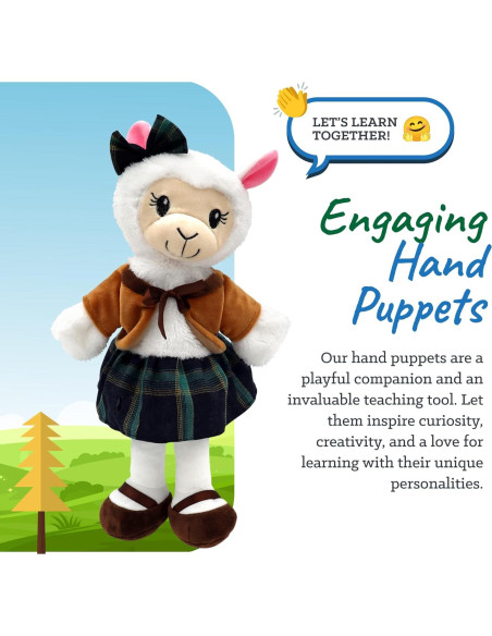 Puppet de Mano Aria la Alpaca - Títere de Peluche para Niños