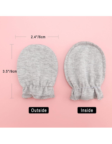 Manoplas para Bebés Recién Nacidos AQOKKA Algodón Orgánico 0-6 Meses