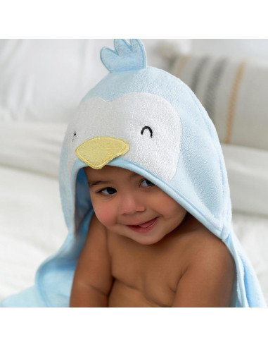 Conjunto de Toalla con Capucha Gerber Pingüino Azul 4 Piezas