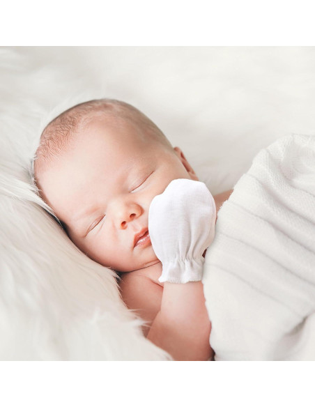 Manoplas para Bebés Recién Nacidos AQOKKA Algodón Orgánico 0-6 Meses