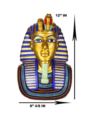 Estatua de Busto Tutankamón 28 cm Ebros Gift Resina Pintada