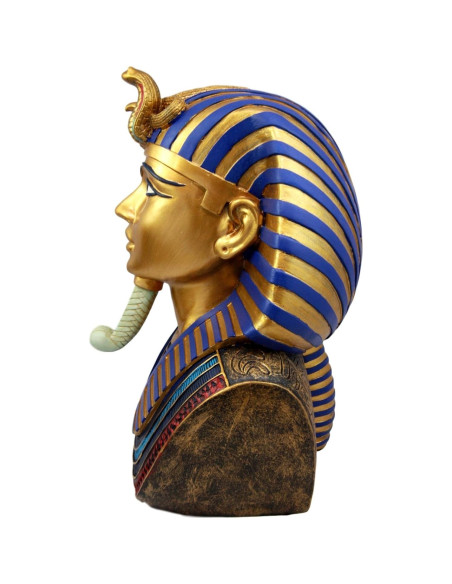 Estatua de Busto Tutankamón 28 cm Ebros Gift Resina Pintada