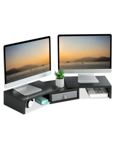 Soporte Doble para Monitor TEAMIX Ajustable 94 cm Negro