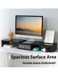 Soporte Doble para Monitor TEAMIX Ajustable 94 cm Negro 2