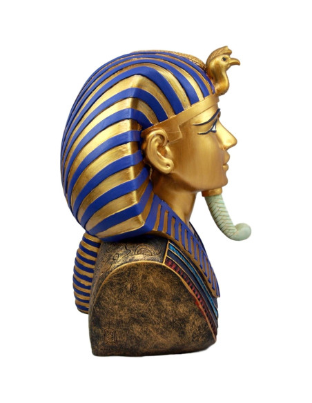 Estatua de Busto Tutankamón 28 cm Ebros Gift Resina Pintada